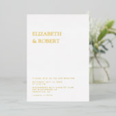 Modern Elegant Timeless Minimalist Wedding Classy Folie Uitnodiging (Staand Voorkant)