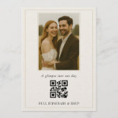 Modern Elegant Transparent Photo QR Code Wedding Kaart (Achterkant)