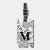 Modern Elegant Travel Girly Stylish Chic Monogram Bagagelabel (Voorkant verticaal)