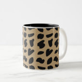 Modern Elegant Trendy Luipaard Patroon Tweekleurige Koffiemok (Voorkant rechts)