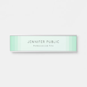 Modern Elegant Trendy Mint Green Sjabloon Deurbordje