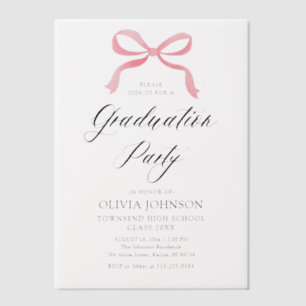 Modern Elegant Trendy Stijlvol Roze Boog Afstudere Vellum Uitnodigingen