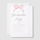 Modern Elegant Trendy Stijlvol Roze Boog Afstudere Vellum Uitnodigingen (Offset)