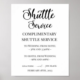 Modern Elegant Trouw Shuttle Service Bord Poster