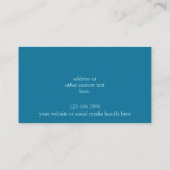 Modern Elegant Turquoise Custom Business Logo Visitekaartje (Achterkant)