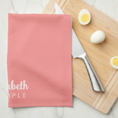 Modern Elegant Typografie Naam Best Peach Sjabloon Theedoek (Quarter Fold)