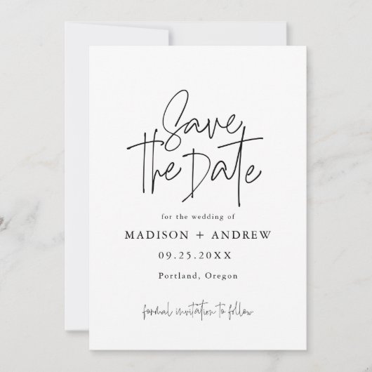 Modern Elegant Typografie Save The Date (Voorkant)