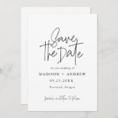 Modern Elegant Typografie Save The Date (Voorkant / Achterkant)