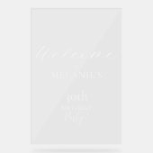 Modern Elegant Typografische Verjaardag Welkom Acryl Bord (Voorkant)