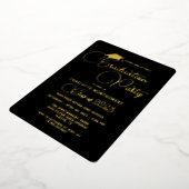 Modern Elegant Typography Afstuderen Invitation Folie Feestdagenkaart (Gedraaid)