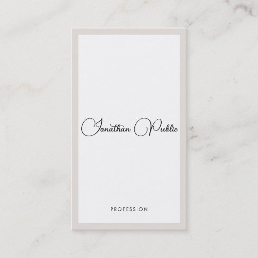 Modern Elegant Typography Minimalist Vertical Visitekaartje (Voorkant)