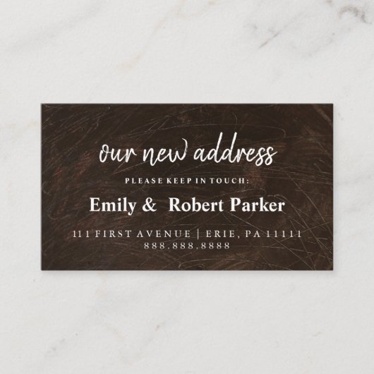 Modern Elegant Typography New Address Insert Informatiekaartje (Voorkant)