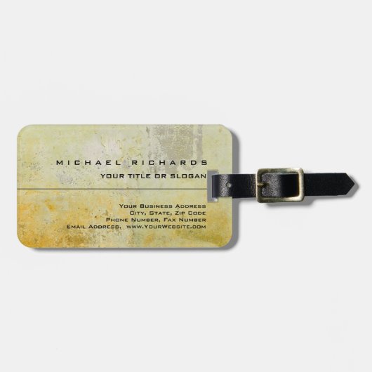 Modern elegant uniek gele wandmortel bagagelabel (Voorkant horizontaal)