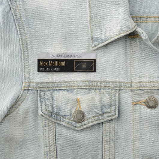 Modern Elegant Uw Logo Hier Functie Titel Quote Naamplaatje (In situ)