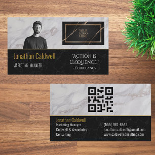 Modern Elegant Uw Logo Hier QR Code Quote Visitekaartje