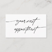 Modern elegant uw volgende afspraak script afsprakenkaartje (Voorkant)