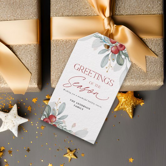 Modern Elegant Vakantie Groen Kerstmis Cadeaulabel