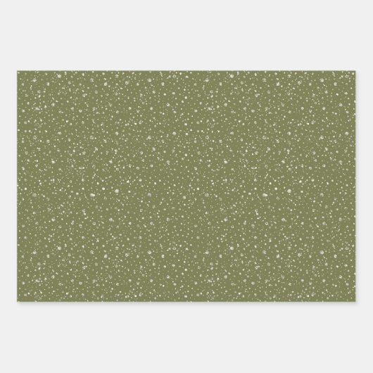 Modern Elegant Vakantie Olijfgroen & Rood Cadeau Inpakpapier Vel (Voorkant)