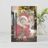 Modern Elegant Vellum Effect kerstfoto (Staand voorkant)