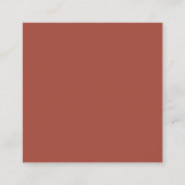 Modern elegant verbrand baksteen Honeymoon code QR Informatiekaartje (Achterkant)