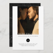 Modern Elegant Verloving Aankondiging Kaart (Voorkant / Achterkant)