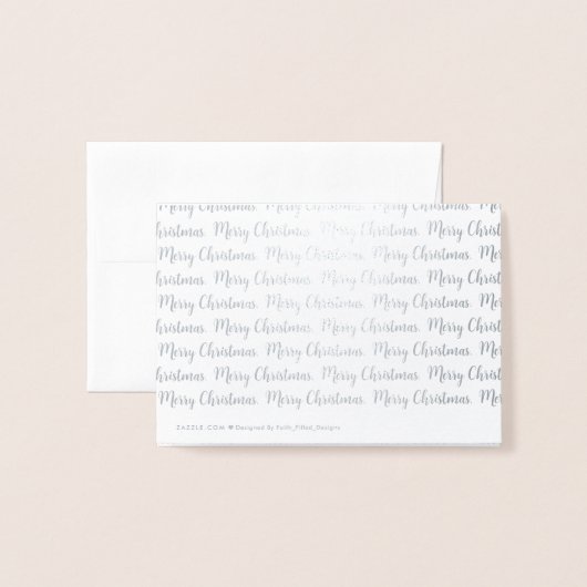 Modern Elegant Vrolijk Kerstmis Kalligrafie Zilver Folie Kaarten (Met envelop)