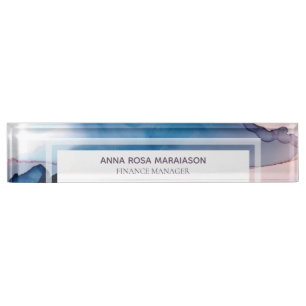 ** Modern Elegant Waterverf Business Kantoor Naambordje