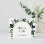 Modern Elegant Waterverf groen dank u Briefkaart (Staand voorkant)