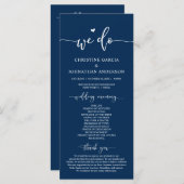 Modern Elegant, we doen dat, Wedding Ceremony Prog Programma (Voorkant / Achterkant)