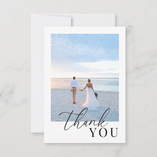 Modern Elegant Weddenschap Foto bedankt creditcard (Voorkant)