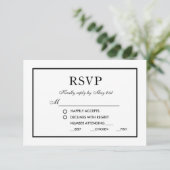Modern Elegant Wedding Black & White RSVP M (Staand voorkant)
