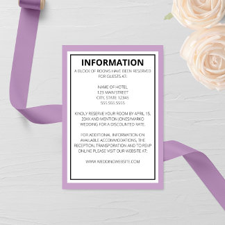 Modern Elegant Wedding Informatiekaartje