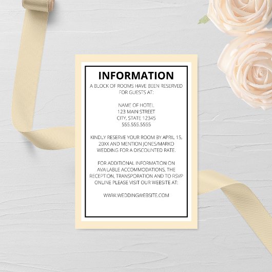 Modern Elegant Wedding Informatiekaartje