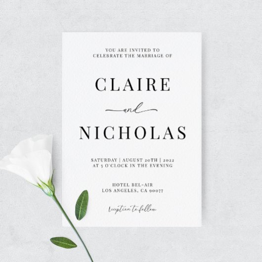Modern Elegant Wedding Invitation Kaart
