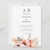 Modern Elegant Wedding Invitation Kaart (Voorkant)