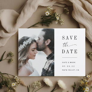 Modern Elegant Wedding Photo Save The Date