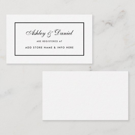 Modern Elegant Wedding Registry Invoegen Kaart B (Voorkant / Achterkant)