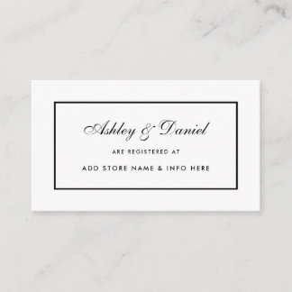 Modern Elegant Wedding Registry Invoegen Kaart BW