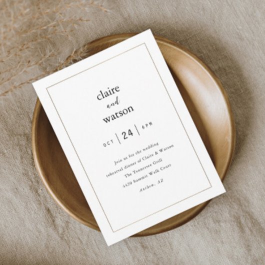 Modern Elegant Wedding Rehearsal Dinner Kaart