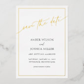 Modern Elegant Wedding Save the Date Folie Folie Uitnodiging (Voorkant)