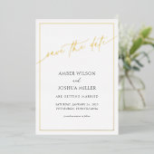 Modern Elegant Wedding Save the Date Folie Folie Uitnodiging (Staand Voorkant)