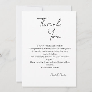 Modern Elegant Wedding Thank You Card Bedankkaart