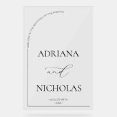 Modern Elegant Wedding Welkom Acryl Bord (Voorkant)