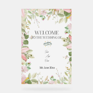 Modern Elegant Wedding Welkom Acryl Bord