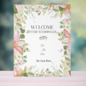 Modern Elegant Wedding Welkom Acryl Bord (Neutraal)