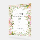 Modern Elegant Wedding Welkom Acryl Bord (Hoek)