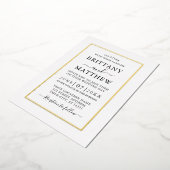 Modern Elegant Wedding White en Gold Folie Uitnodiging (Gedraaid)