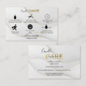 Modern Elegant White en Gold Visitekaartje (Voorkant / Achterkant)