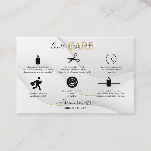 Modern Elegant White en Gold Visitekaartje (Voorkant)