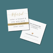 Modern Elegant White Faux Gold Beauty Referral